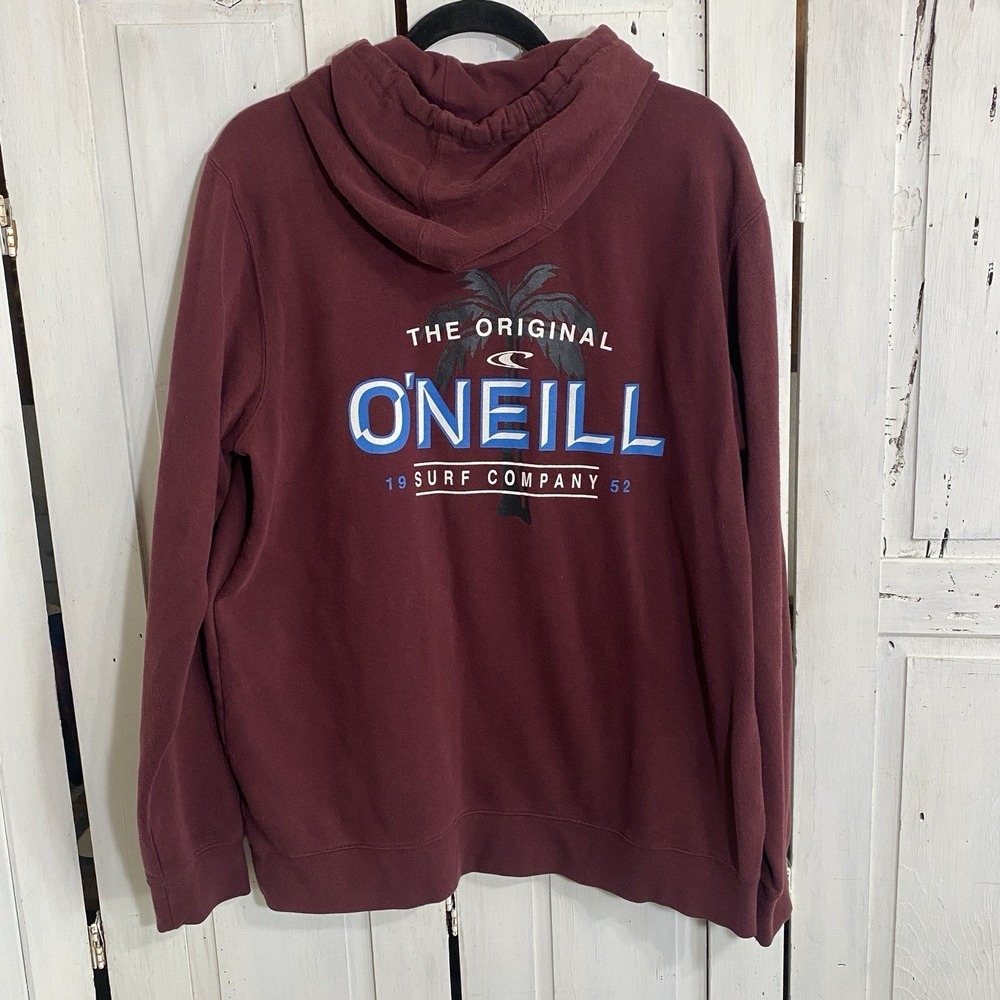 O'Neill Surfing Hoodie Men's Large Deep Red Maroon Pullover Since 1952 Logo - Picture 2 of 4